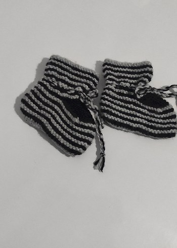 Mavi Örgü Bebek Patik - Görsel 16