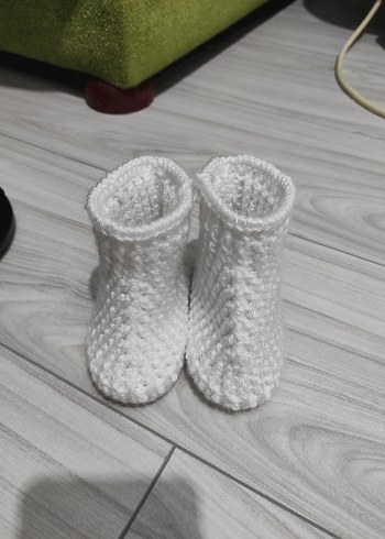 Mavi Örgü Bebek Patik - Görsel 18