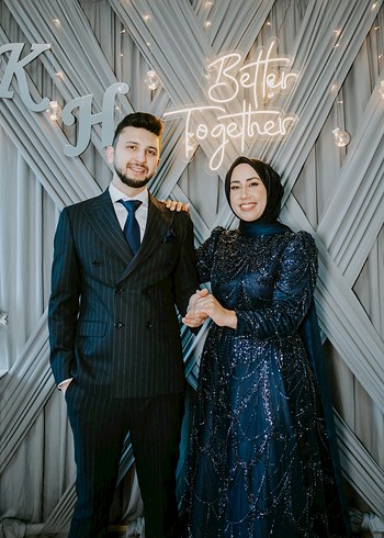 Abiye Kasnaklı Özel tasarım boncuk işlemeli abiye