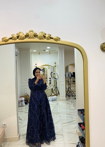 Kasnaklı Özel tasarım boncuk işlemeli abiye