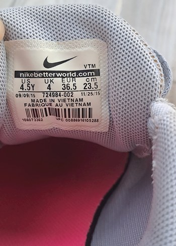 36,5 Beden Nike orijinal ayakkabı pembe