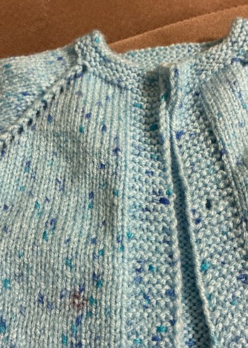Mavi Örgü Kısa Kollu bebek yeleği - Görsel 3