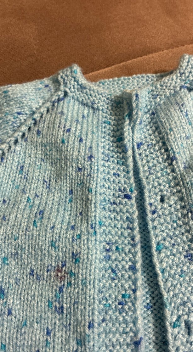 Mavi Örgü Kısa Kollu bebek yeleği - Görsel 3