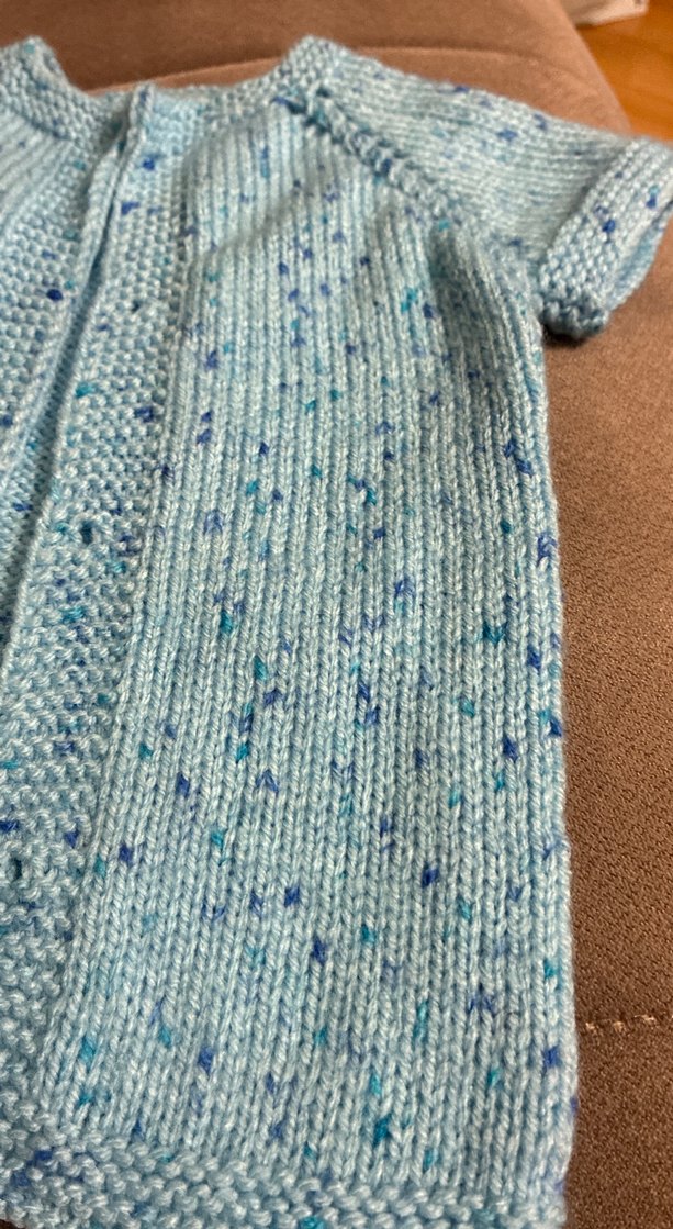 Mavi Örgü Kısa Kollu bebek yeleği - Görsel 2