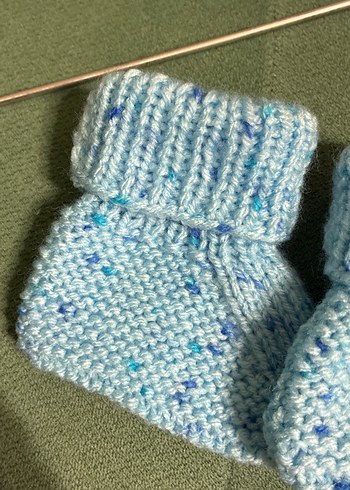 Bebek Mavi Örgü Patik - Görsel 3