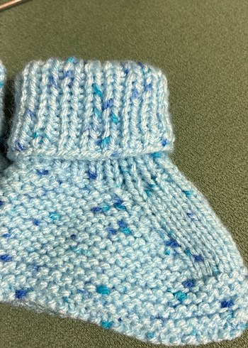 Bebek Mavi Örgü Patik - Görsel 2