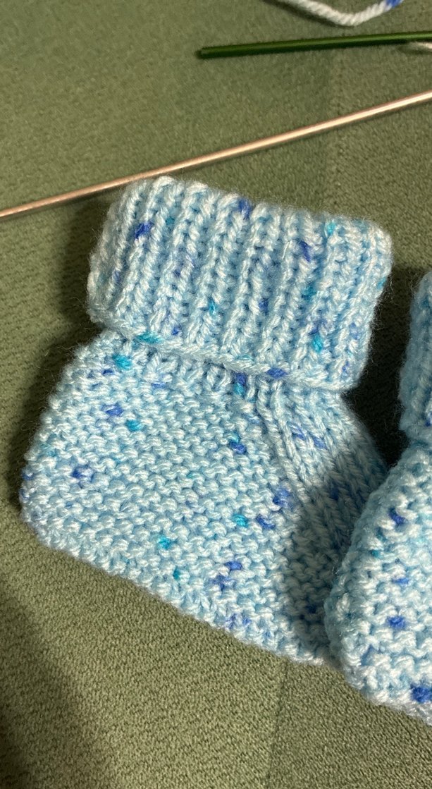 Bebek Mavi Örgü Patik - Görsel 3