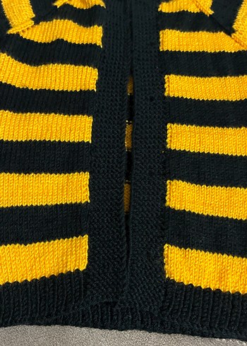 Erkek Çocuk Sarı-Siyah Çizgili Kısa Kollu yelek - Görsel 5