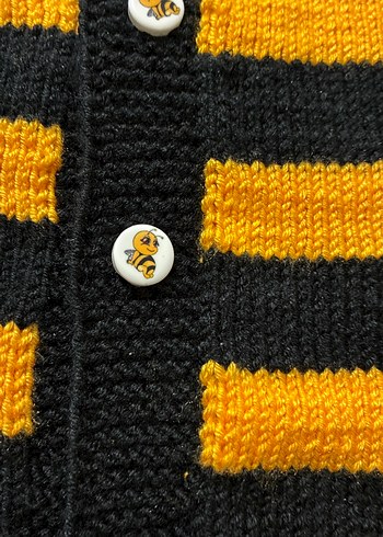 Erkek Çocuk Sarı-Siyah Çizgili Kısa Kollu yelek - Görsel 6