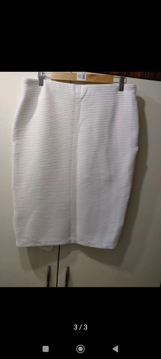 Beyaz Midi kışlık Kalem Etek - Görsel 2