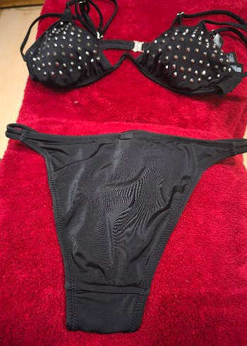 Parlak Siyah Mini Seksi Bikini - Görsel 2