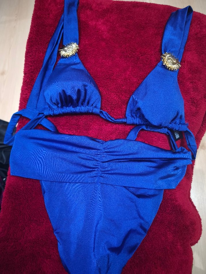 Mavi Strappy Mini Bikini Takımı - Görsel 3