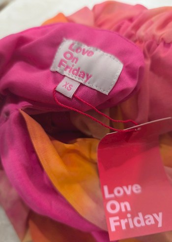 Pembe Tie-Dye Drapeli Straplez Uzun Elbise - Görsel 3