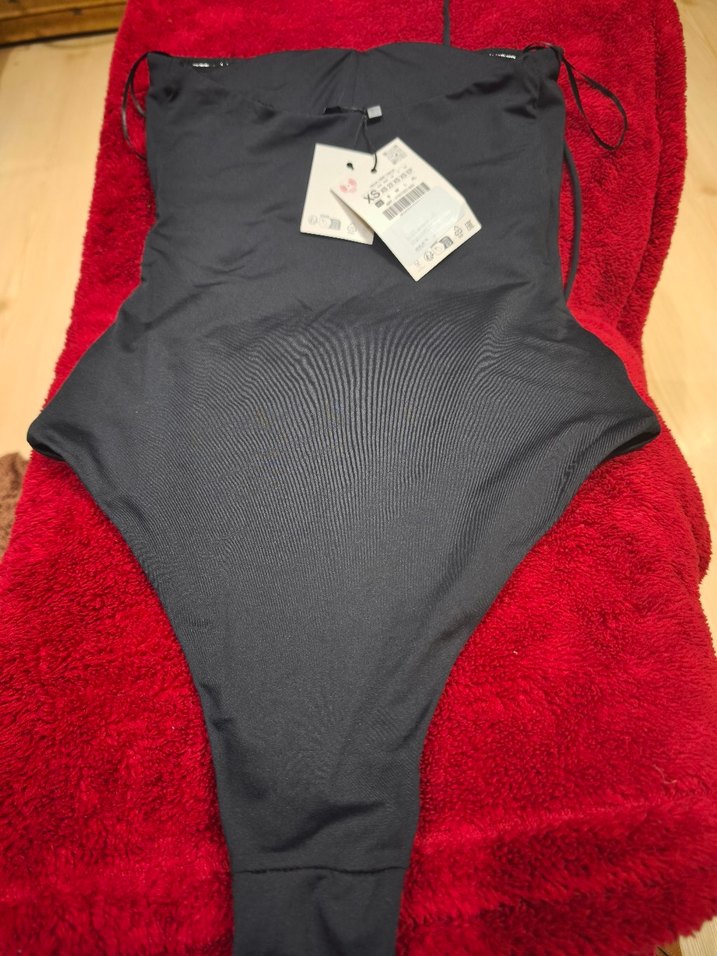 Siyah Askılı Kemer Detaylı Kadın Mayo - Görsel 2