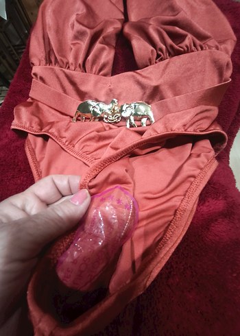 Bordo Parlak Kemer Detaylı Uzun Mayo - Görsel 2