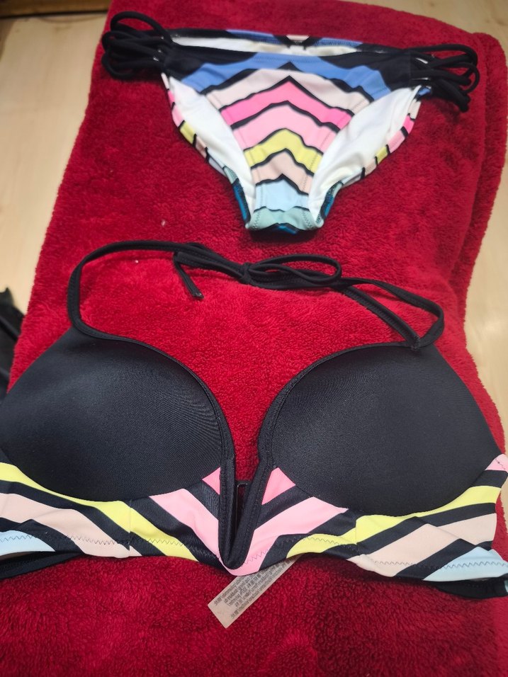 Renkli Zebra Desenli Mini Bikini takım - Görsel 2