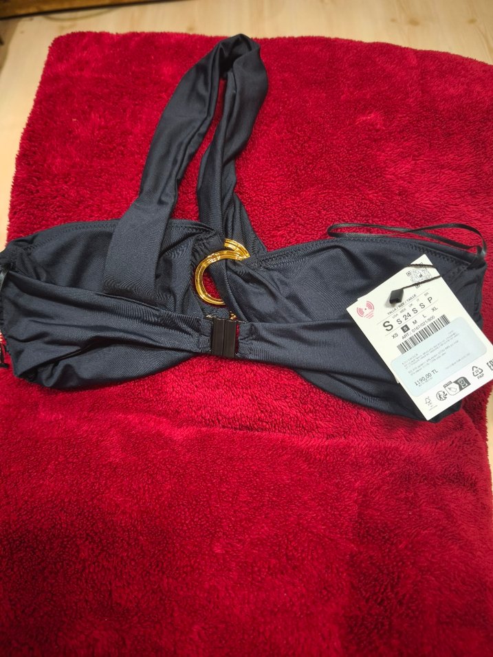 Tokalı Siyah Mini Bikini Üstü - Görsel 2