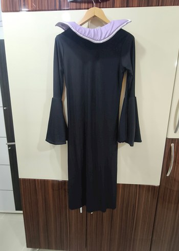 Uzun Kollu Mor Siyah Gotik Mezuniyet Elbisesi - Görsel 4