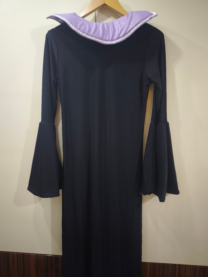 Uzun Kollu Mor Siyah Gotik Mezuniyet Elbisesi - Görsel 5