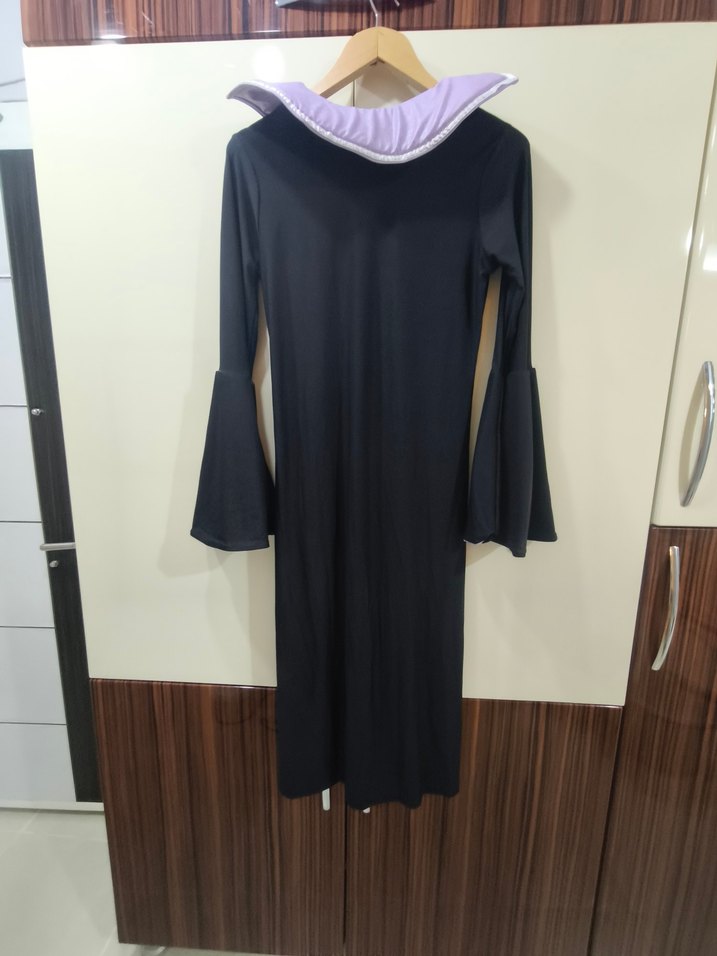 Uzun Kollu Mor Siyah Gotik Mezuniyet Elbisesi - Görsel 4