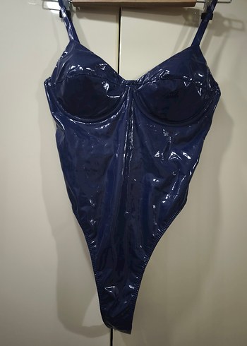 Lacivert Parlak Strappy Mayo - Görsel 2