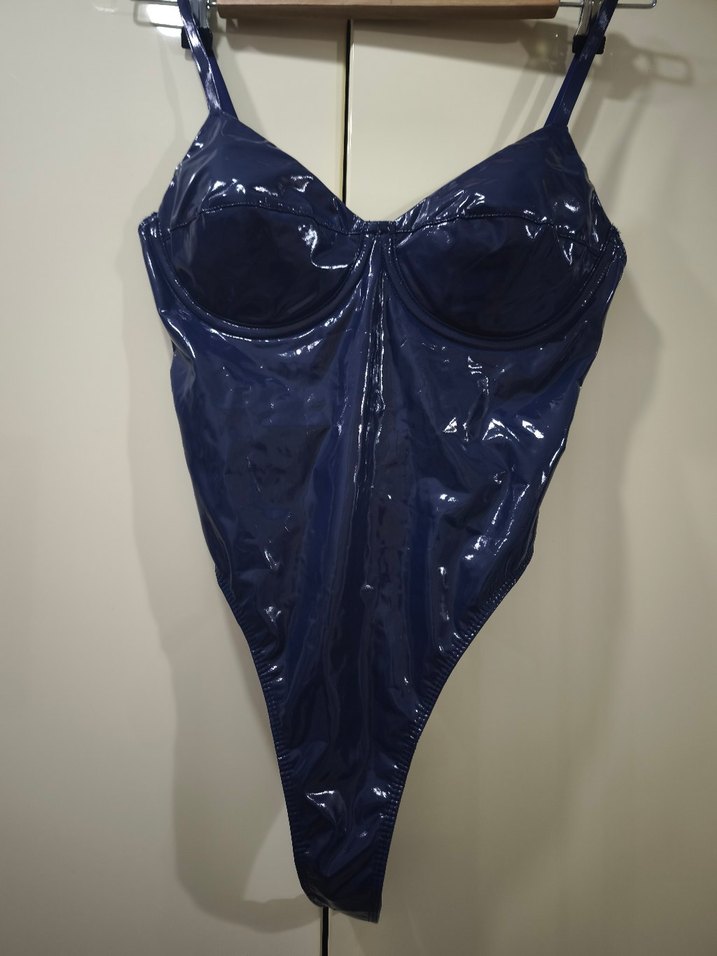 Lacivert Parlak Strappy Mayo - Görsel 2