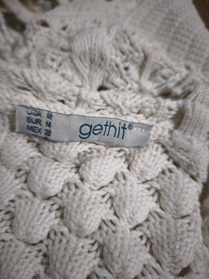 Beyaz Örgü Bohem Büstiyer - Görsel 4