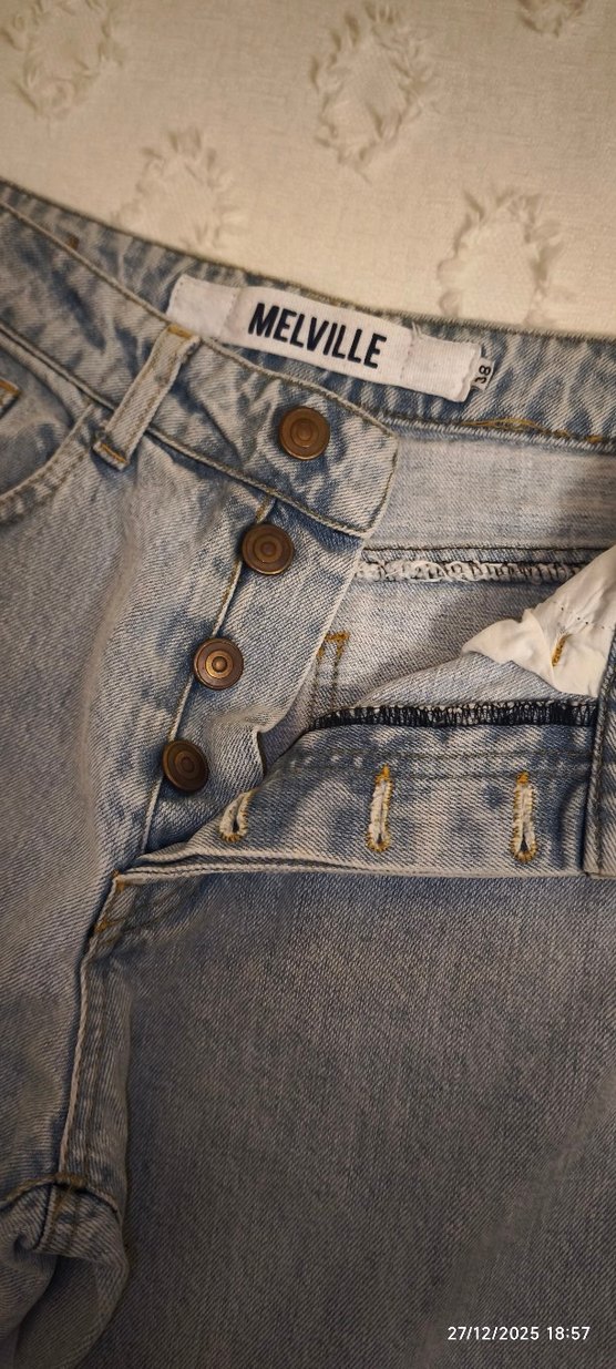 Gri Rahat Kesim Kadın Denim Pantolon - Görsel 2