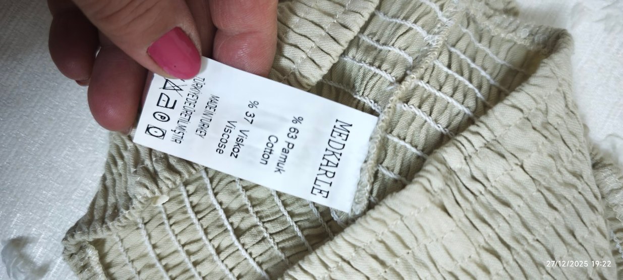 Bej Pileli Keten Kadın büstiyer - Görsel 2