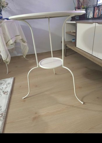 Beyaz Yuvarlak Sehpa ikea - Görsel 2