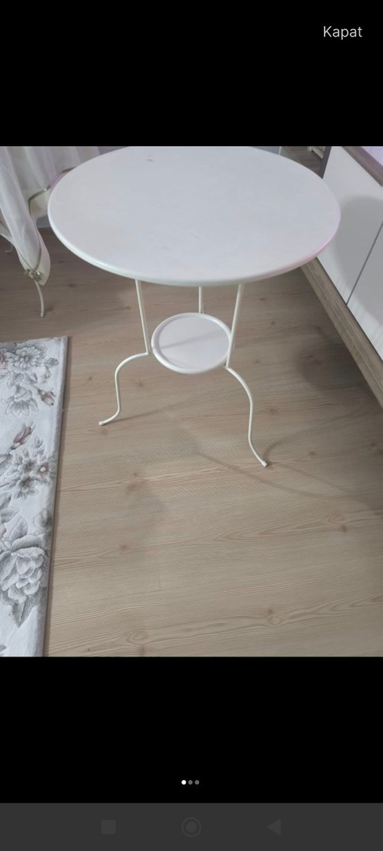 Beyaz Yuvarlak Sehpa ikea - Görsel 3
