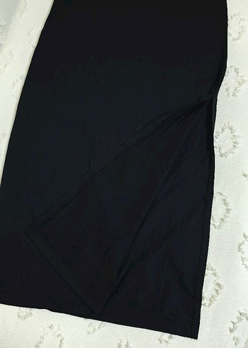 Siyah Drapeli Uzun Kadın Etek - Görsel 2