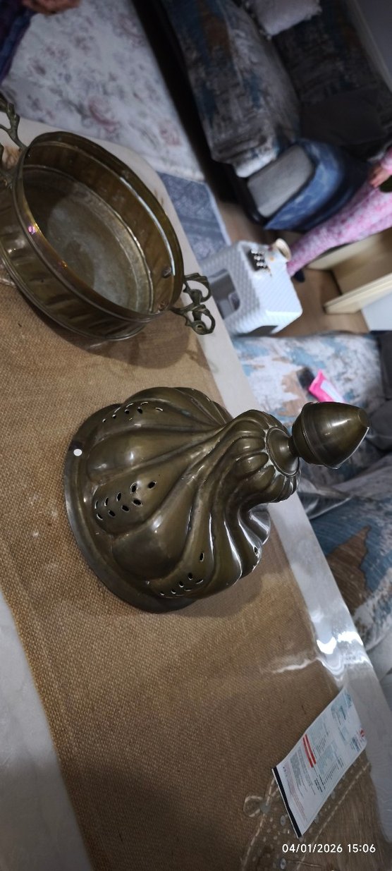 Dekoratif bakır antika paşa mangalı - Görsel 3