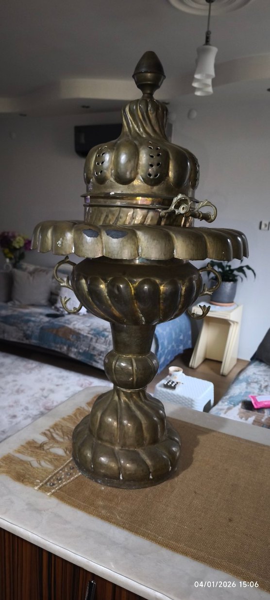 Dekoratif bakır antika paşa mangalı - Görsel 2