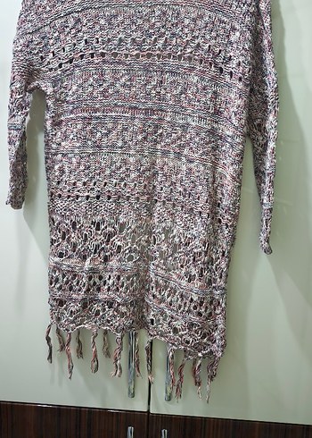 Bohem Uzun Örgü Kadın Hırka - Görsel 3