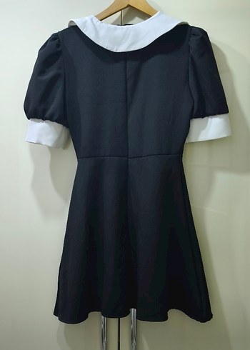 Düğmeli Siyah Midi Goth Elbise - Görsel 2