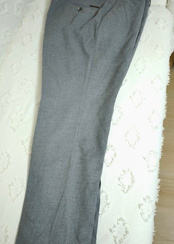 Gri Keten Pilili Erkek Pantolon 54 beden - Görsel 2