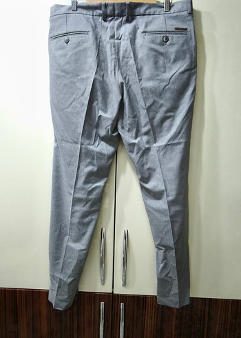 Gri Keten Pilili Erkek Pantolon 54 beden - Görsel 5
