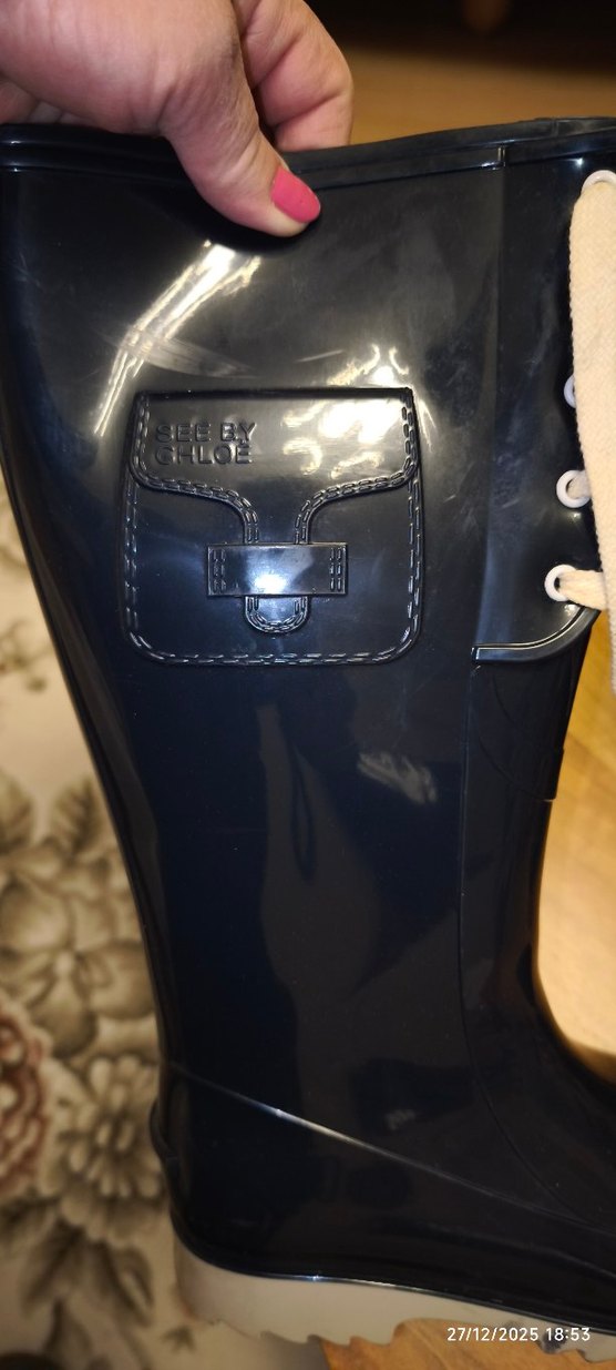 Mavi Rugan Dizüstü Stiletto yağmur Çizmesi - Görsel 5