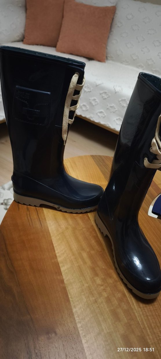 Mavi Rugan Dizüstü Stiletto yağmur Çizmesi - Görsel 2