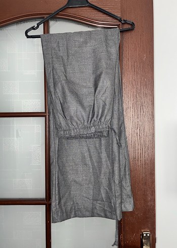 Addax Gri Beli Lastikli Geniş Paça Pantolon - Görsel 4