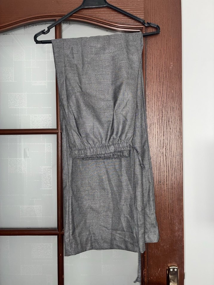 Addax Gri Beli Lastikli Geniş Paça Pantolon - Görsel 4