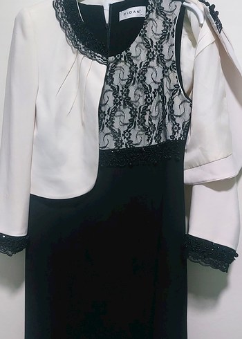 Dantel Detaylı Uzun Kadın Takım Elbise - Görsel 2