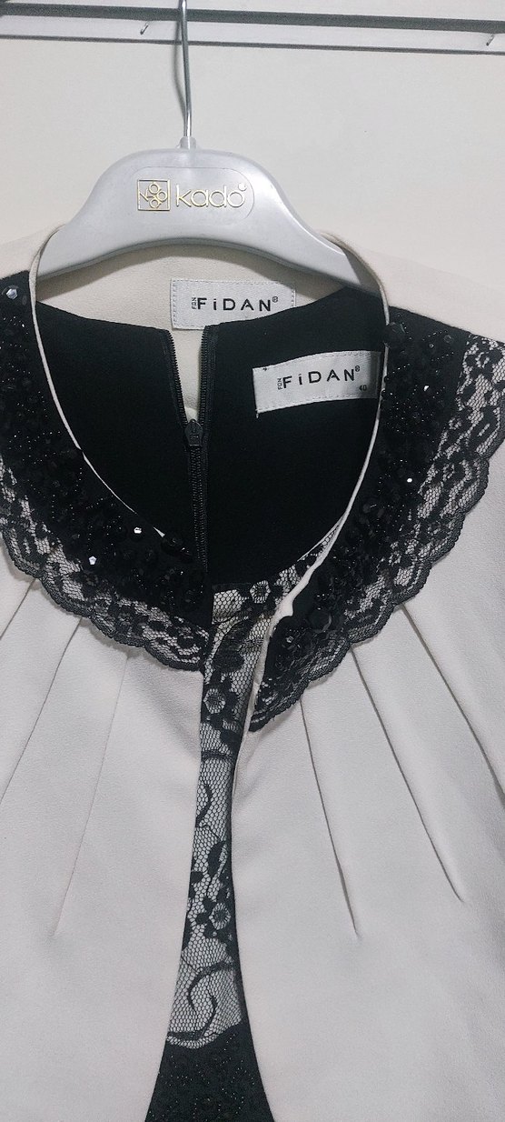 Dantel Detaylı Uzun Kadın Takım Elbise - Görsel 3