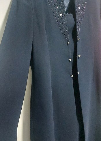 Lacivert Uzun Kadın Takım Elbise - Görsel 3