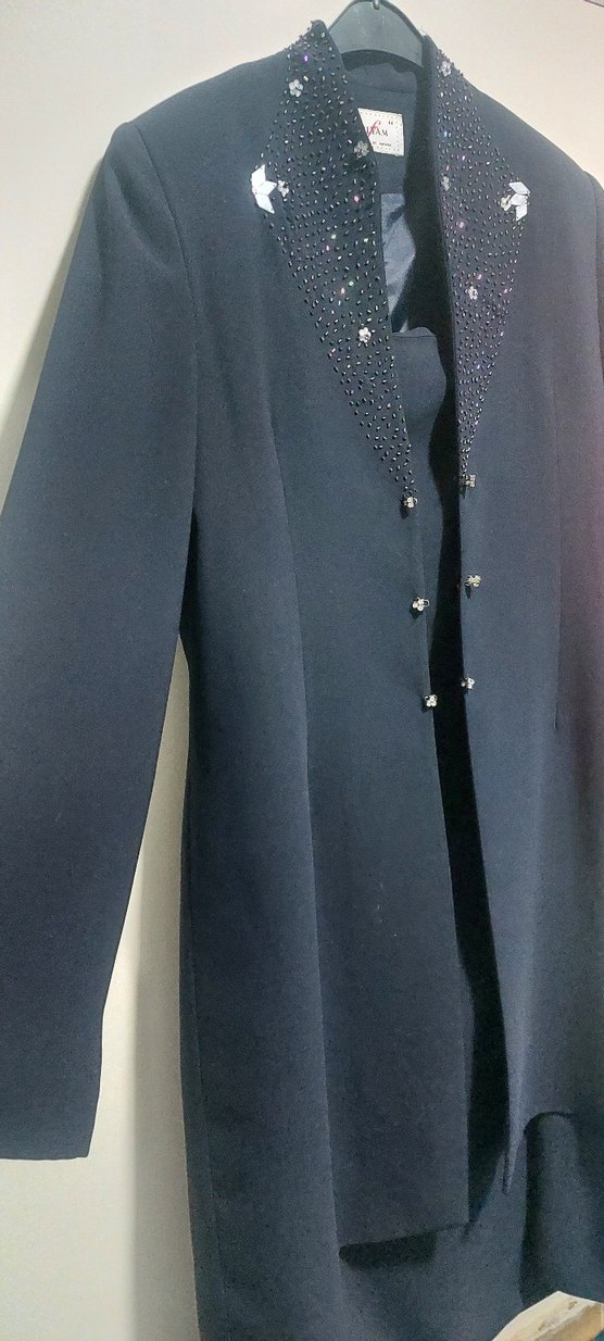 Lacivert Uzun Kadın Takım Elbise - Görsel 3