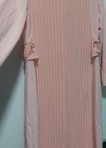 Pembe Pilili Uzun Kollu Kadın Elbise - Görsel 3