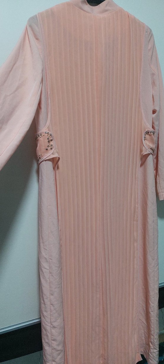 Pembe Pilili Uzun Kollu Kadın Elbise - Görsel 3