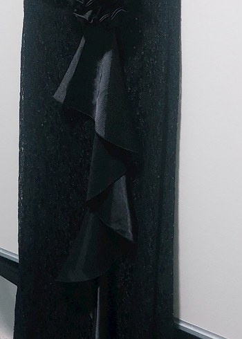 Siyah Straplez Uzun Gotik Elbise - Görsel 2