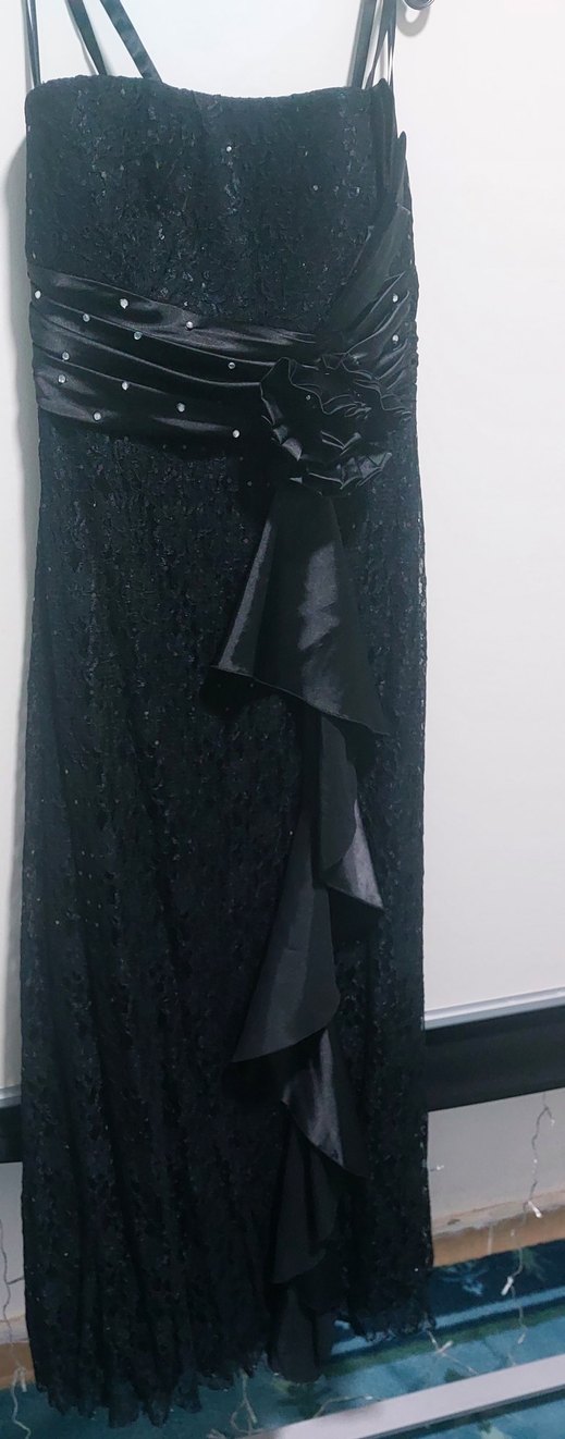 Siyah Straplez Uzun Gotik Elbise - Görsel 3